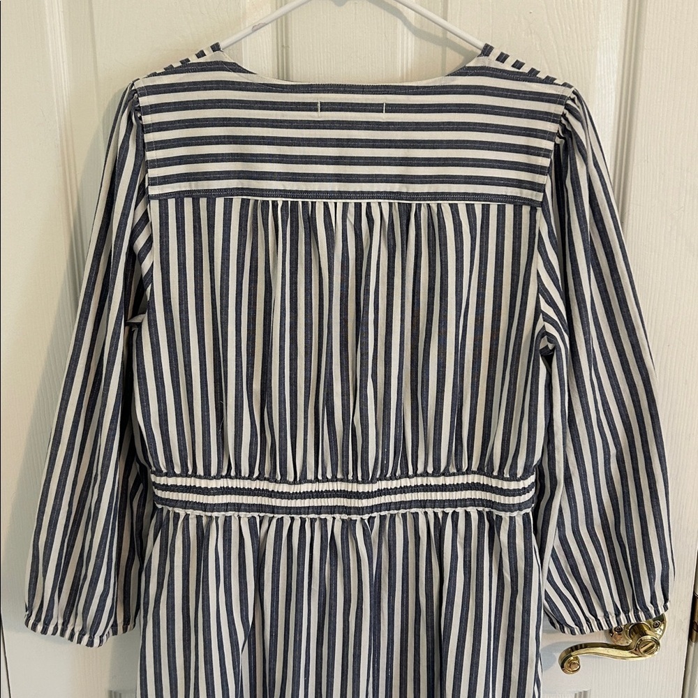 Madewell Shimmer Striped Tie-Front Bow Midi Dress Style H6748 New Size 14 - Picture 12 of 15
